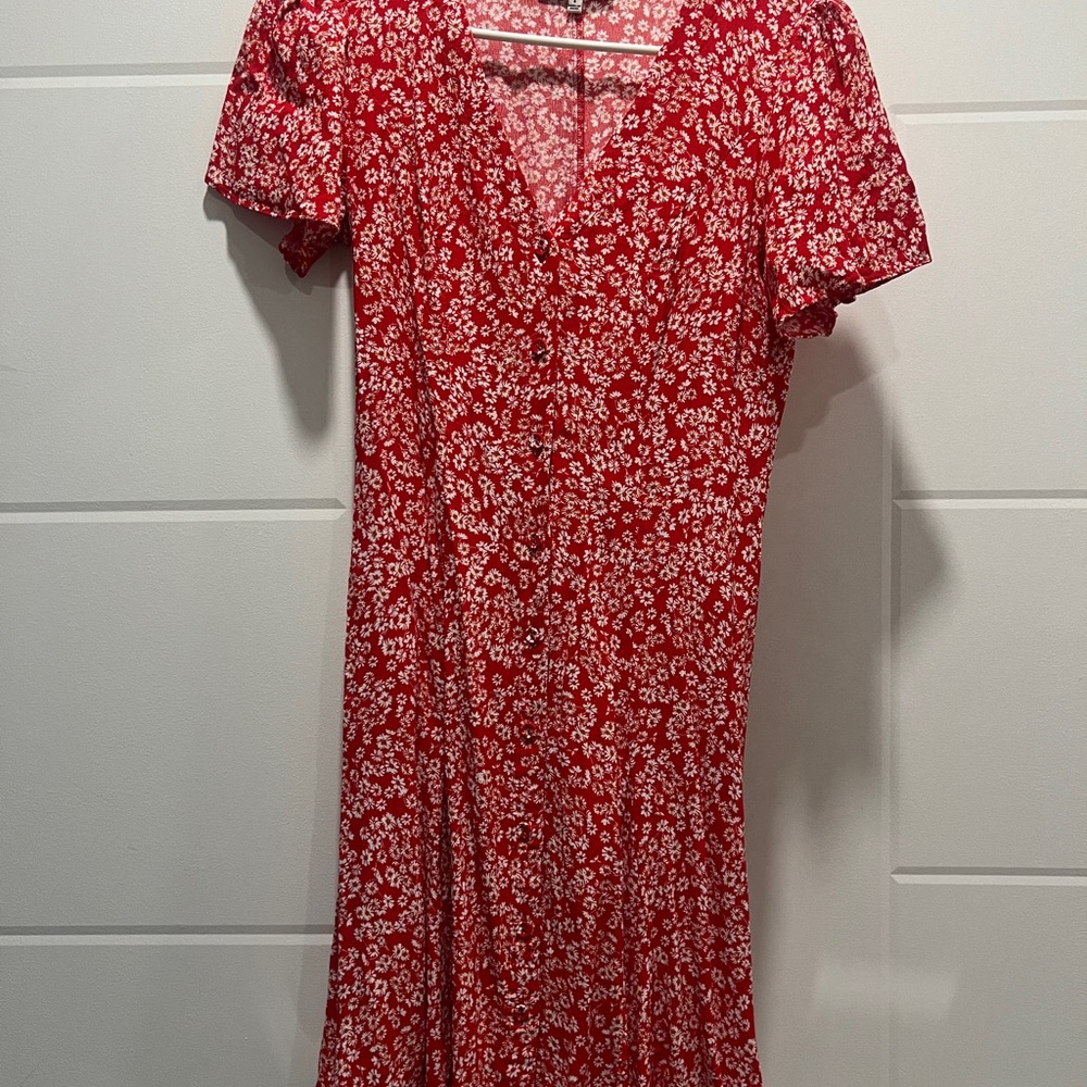 Madewell Red Floral Mini Dress